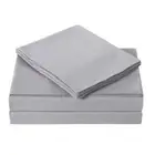 Grey 4-Piece Solid 180 Thread Count Microfiber King Sheet Set