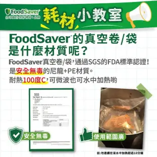 【美國FoodSaver】真空用卷3入超值包(8吋)