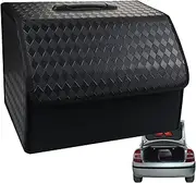 Car Trunk Storage, Trunk Leather Storage Box Embossed Design, Multifunctional Auto Organizer Container for Mobile Phones, Keys, Glasses
