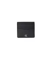 Calvin Klein Card Holder Leather Wallet - Wallets & Pouches - Black -Size One
