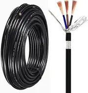 0.75/1/1.5/2.5 Mm2 50M Shielded Electrical Wire 3 Core Oxygen-Free Copper Conductor 164FT Fire-Resistant Flame-Retardant PVC Wire High-Power Equipment Connection Cable(164ft(50m),3c-1mm2)