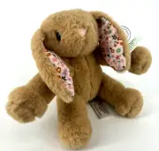 Animal Adventure Bunny Plush Stuffed Animal Brown Easter Rabbit Sitting Floral
