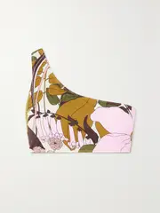 [La DoubleJ] La DoubleJ - Goddess One-shoulder Printed Bikini Top - Pink - medium medium Pink
