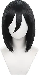 HIROAKIYA Mikasa Ackerman Cosplay Wig, Mikasa Ackerman Wig with Wig Cap for Attack on Titan Cosplay, Length approx.40cm