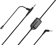 Headphone Audio Cable with Mic Boom, Inline Mute & Volume Control Converts Premium Headphones into a Gaming Headset, Great for VoIP