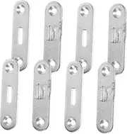 HEALEEP 4 Pairs Bed Hinge Bed Rails Bed Guard for Single Bed Rail Bed Frames Universal Bed Frame Headboards Bed Frame Hardware Wood Bed Rail Fasteners Silver Iron