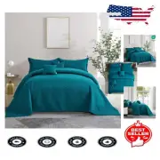 Oversized 128x120 King Bedspread - 5 Piece Reversible Lightweight Bedding Set