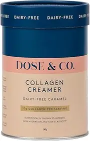 Dose & Co Dairy-Free Collagen Creamer in Caramel Flavour - 340g Powder Supplement