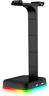 Labymos RGB Gaming Headphone Stand Headset Holder er Rack with Wireless Charger Stable Base for All Over-Ear Headphones Black