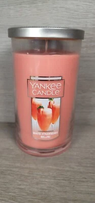 Yankee Scented Candle White Strawberry Bellini 12 oz. Pink Tumbler New