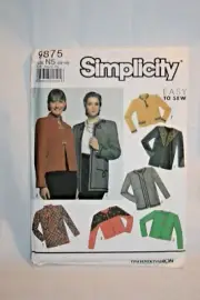 Simplicity Sewing Pattern 9875 - Misses Lined Jacket - Size 10-18