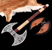 Handmade Double Headed Axe, Carbon Steel Axe, Medieval Warrior, Viking Axe