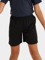 Kids School Unisex Mesh Shorts - Black