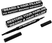 BEST Beard & Hair Filler Pen/Pencil & Brush - Instantly Fill Patches & Thin Areas for a Perfect Beard & Hairline - More Effective Than Hair Fiber - Waterproof - Vegan w/Vitamin E for Healthy Growth
