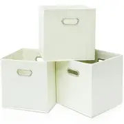 Black Fabric Cubby Storage Bins,13x13x13 Inches ,Cube Organizer Bin Foldable