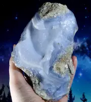 1.24lbs Large Sparkling Blue Lace Agate Geode, Malawi AAA Grade ✨