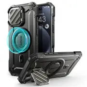 For Iphone 16 6.1" Ub Mag Xt Heavy Duty Rugged Strong Magnetic Phone Case with Camera Cover Kickstand