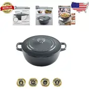 Heavy-Duty Enameled Cast Iron Dutch Oven with Lid - Ideal for Baking & Braising