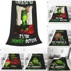 Grinch's Flannel Blanket Bed Sofa Throw Warm Plush Rug Christmas Bedding Decor
