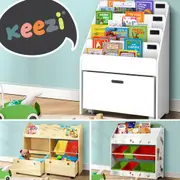 Keezi 4 Tiers Kids Bookshelf Storage Organiser Children Bookcase Drawers Display