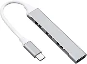 ICLIPE Type-C Hub Type-C Male to USB Female Adapter 4-in-1 Aluminum Alloy Hub with USB2.0/USB3.0 Ports Wide Compatibility Silver