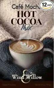 Wind & Willow Cafe Mocha Hot Cocoa Mix, Pack of 12, 4.6 oz