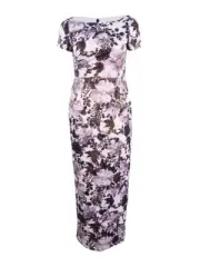Adrianna Papell Women's Metallic Floral Column Gown