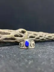 Native American Navajo lapis lazuli sterling silver kokopelli ring size 7