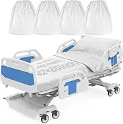 4 Pack Bariatric Hospital Bed Sheets - 42x80x12 Inch Deep Pocket Fitted Sheets for Oversized Medical & Bariatric Mattresses - Soft Knitted, Durable & Stretchable (White)