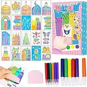 Scratch Pictures for Children, Pack of 35 Rainbow Scratch Art, Children, DIY Rainbow Scratch Pictures, Scratch Art, DIY Scratch Picture Set, Scratch Painting for Drawing and Crafts for Boys and Girls
