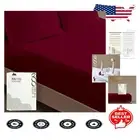 Luxuriously Soft King Fitted Sheet - 600 Thread Count, Deep Pocket 16" Burgundy