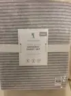 Pottery Barn Kids Organic Jersey Stripe Twin Sheet Set NWT Gray
