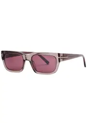 Tom Ford Ezra Rectangle-frame Sunglasses, Sunglasses, Rectangle Frame, Acetate, Designer Engraved Lenses - Brown Light ONE SIZE