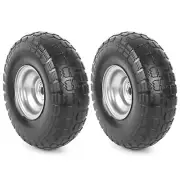 (2-Pack) 4.10/3.50-4 Tire and Wheel 4.10/3.50-4 Flat Free Silver (2 Pack)