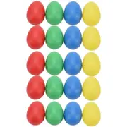 20pcs Shaker Eggs Plastic Musical Egg Shaker with 4 Colors Kids Maracas Egg Percussion Toys Yellow red blue green