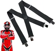 [Generic] Suspenders for Men Heavy Duty,X Type Utility Suspender - Elastic Straps with Strong Clips, Mens Suspenders Adjustable for Cycling