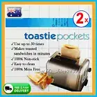 2x Toastie Pockets Bag Non-Stick Reusable Toaster Sandwich Baking Pouch Kitchen