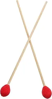MINAOLULUS 1 Pair Wrapped Marimba Mallets with Comfortable Wood Handles for Enhanced Sound Percussion Instrument Accessories for Xylophone and Marimba Playing