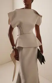 [Maticevski] Resolute Draped Bonded-Crepe Top
