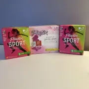Playtex Simply Gentle Glide Tampons Regular plastic 40 Ct & 2 Boxes Sport 18 Ct
