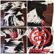 Stussy Vintage Y2K Painted T-Shirt Size XL White Black Red RARE NEW