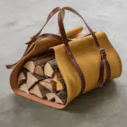 Firewood Ready Pull Up Leather Log Carrier Tote Bag for Easy Transport Kindling