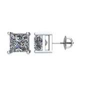 2 CTW Diamond Threaded Post Stud Earrings in 14kt White Gold
