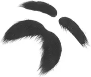 Halloween Party Accessory: Self-Adhesive Fake Mustache Eyebrows Set Men's Realistic Beard Set