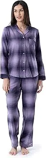 Wrangler Women's Long Sleeve Flannel Top and Pant Pajama Set