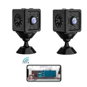 2pcs Mini Wireless WiFi Hidden Camera 2.4GHz 1080P HD Portable Home Security Cameras with Night Vision