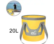 HOMEWE Collapsible Bucket, Bucket Multifunctional Portable Collapsible Wash Basin Folding Bucket Water Container Fishing Bucket - Yellow