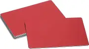 sourcing map 6 Pcs Blank Name Plates, 3.1 x 2" Engraved Metal Name Plate Laser Strong Adhesive Nameplate Anodized Aluminium Custom Blank Plates for Signs DIY Crafts, Red