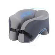 Memory Foam Travel Neck Pillow, Airplane Travel Neck Pillow, 360 Degree Comfort and Breath Neck Pillow, Stowable U-Shaped Pillow (Gray)