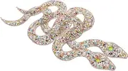 Operitacx 2pcs Rhinestone Snake Patch Iron Decorative Appliques for Clothing Shoes Hats Bags Sparkling Embellishments for DIY Projects and Party Outfits Compatible